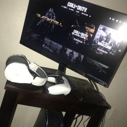 Black Ps5, Headset, Controller, And Monitor For Sell