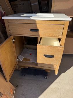 30” NO TOP BATHROOM VANITY SOLID WOOD