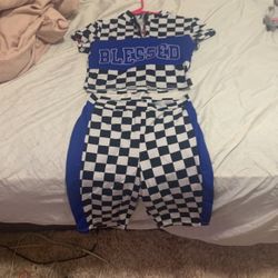 2 Piece Blessed Race Car Crop Top