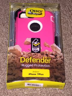 Otter box defender iPhone 7 plus pink and white