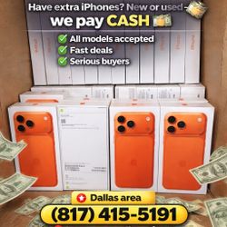 📱 WE BUY iPHONES 📱  Have extra iPhones? New or used — we pay CASH 💵  ✔️ All models accepted ✔️ Fast deals ✔️ Serious buyers  📍 Dallas area 📞 817-