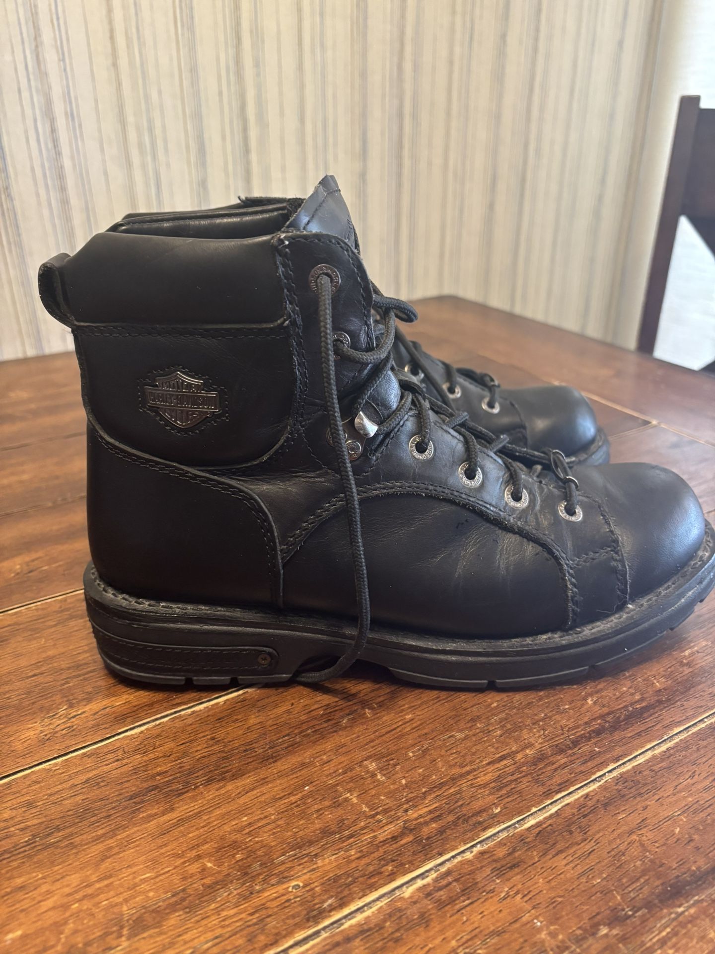 Men’s Harley-Davidson Black Leather Boots – Size 11 – Heavy Duty