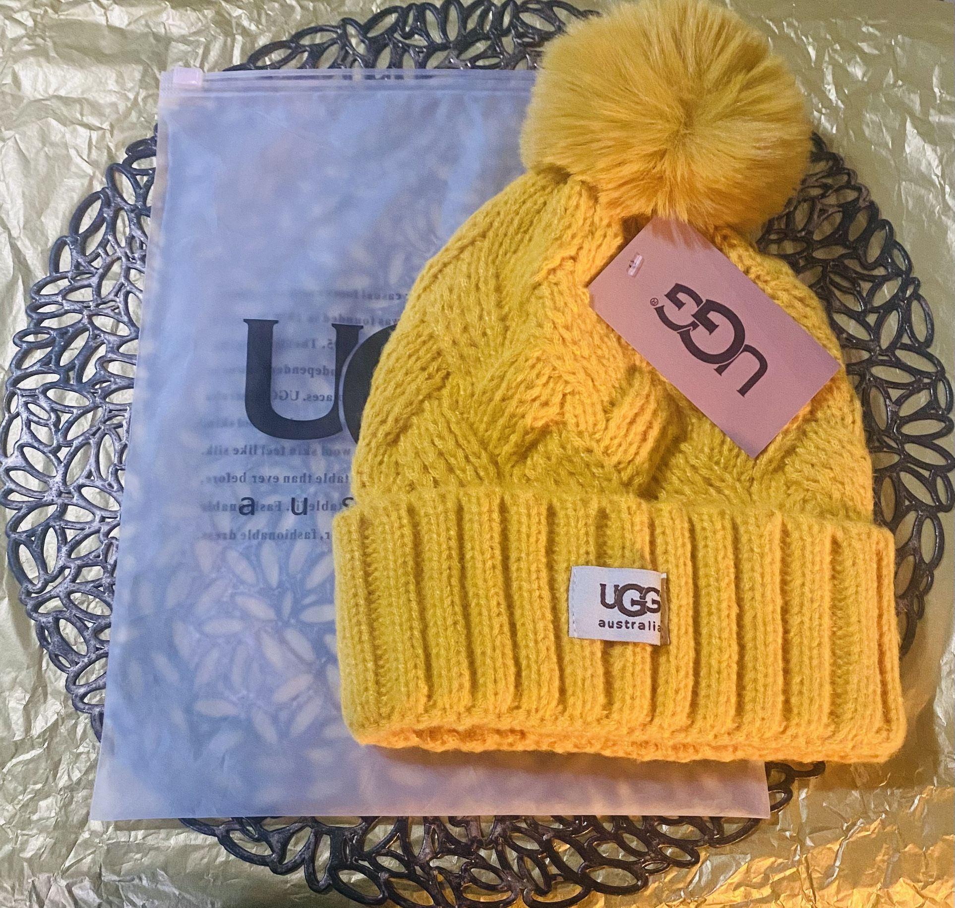 Yellow Ugg Beanie With Bag Included 