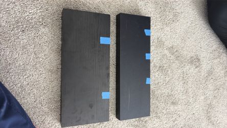 2 Compact Black Wood-Grain Floating Shelf (15.5" x 6.5") and 15.5 x 6