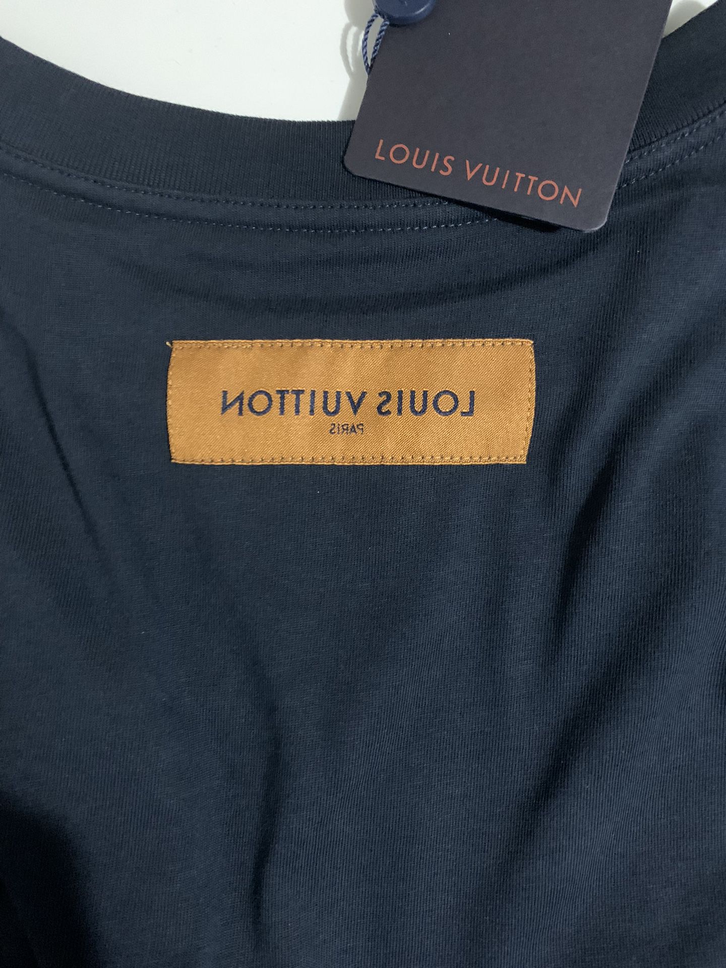 New Embossed Louis Vuitton T Shirt NWT Navy Blue for Sale in