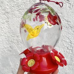 Hanging Hummingbird Feeder for Outdoors (Silver Lake)