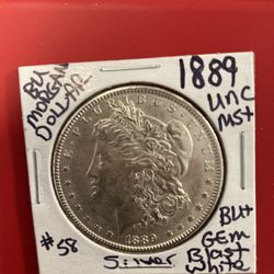 1889 Silver Morgan Dollar Blast White Uncirculated 