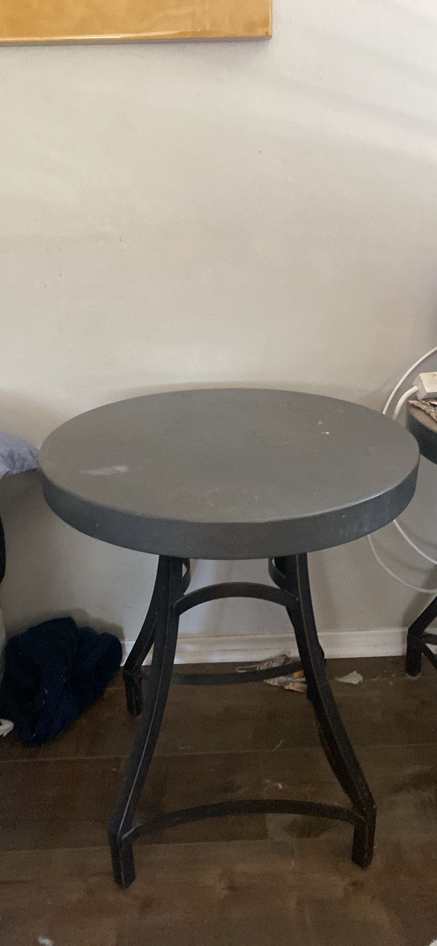 Two Wood Round End Tables 