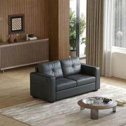 🟢 65" W Linen Fabric 2-Seat Sofa,