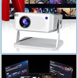 Brand New Mini Projector with WiFi 6 and Bluetooth 5.2, Portable Projector 4K Support, Auto Vertical Keystone 270° Rotatable, Compatible with Smartpho