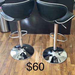 2- Adjustable Height Bar Stools 