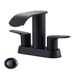 4 in. Centerset 2-Handle Mid Arc Bathroom Waterfall Faucet: $51.71