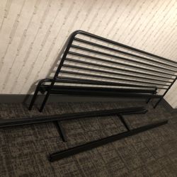 King Size Metal Bed Frame Comes With Wooden Slats 