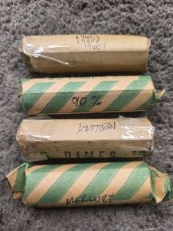 Mercury Roosevelt Dime roll 90% Silver