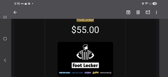 $55 ecode gift card