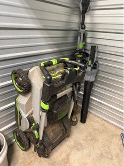Ego mowing equipment and batteries