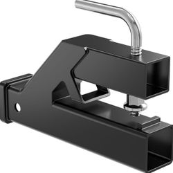 Yzona Clamp On Trailer Hitch Receiver 2" Ball Mount Adapter Compatible with Forklift Bucket Tractor Bucket, Trailer Hitch Attachment for Deere Bobcat 