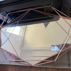 Beautiful Tray or use for wall hanger. Just $15, Geometric Glass Coffee Table  Stylish geometric glass coffee table with Gold metal frame.