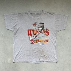 Vintage Salem Sportswear Dominique Wilkins Atlanta Hawks Bobble Head T Shirt 80s