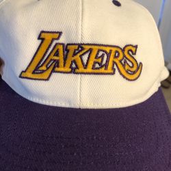 Vintage 90s Los Angeles Lakers Sports Specialties Motion Script Snapback Hat Cap