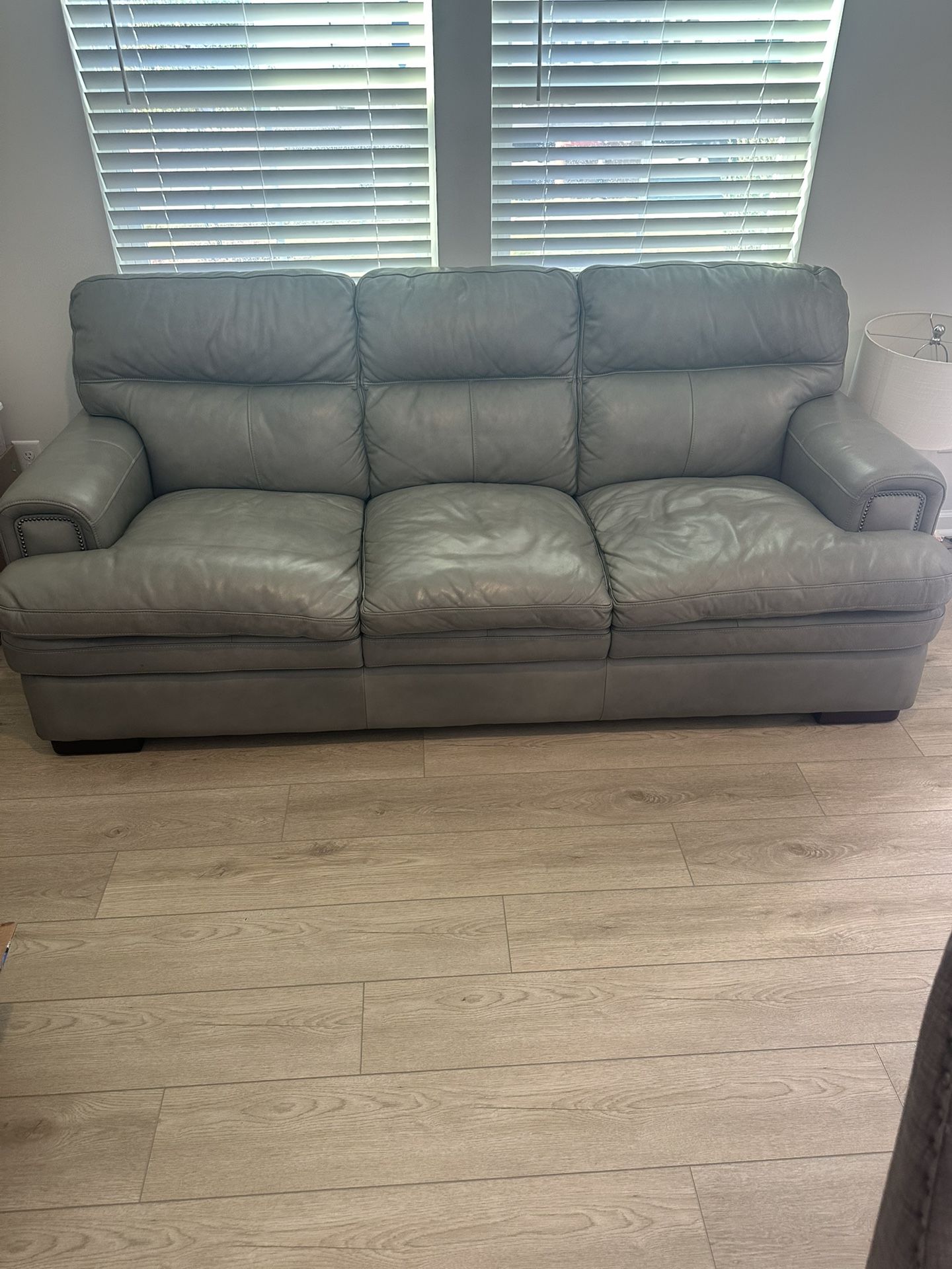 Gray Leather La-Z-Boy Sofa 