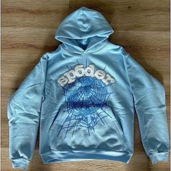 Sp5der Web Hoodie Light Blue