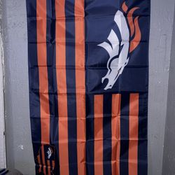 Used Broncos Flag Size 3ftx5ft 