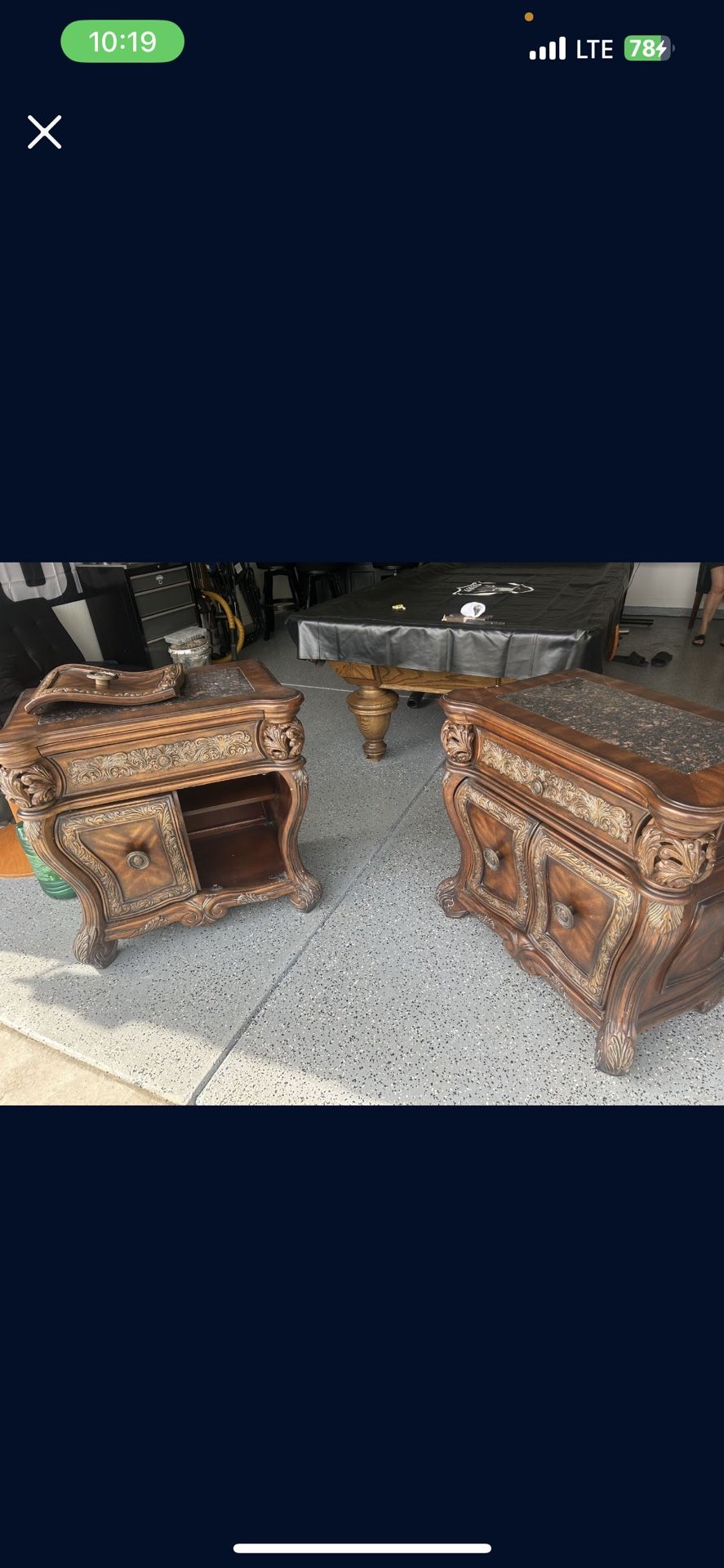Granite Top Nightstand