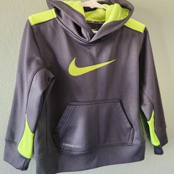 Nike Therma Fit Techonology Hoodie Sweatshirts With Neon Green Logo, Size 4T