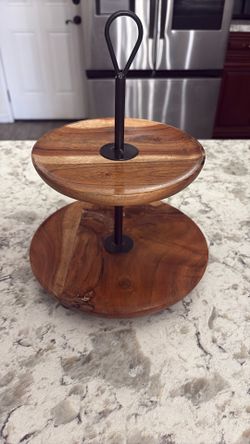 Cake Stand Centerpiece Acacia Wood