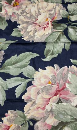 Fabric Green & Blue Floral PolyCotton Blend Quilting & Sewing 14x53.5 & 15x35