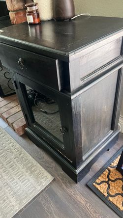 Black wooden end table