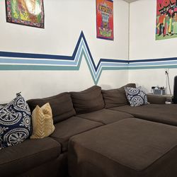 Brown couch (large )