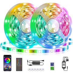 New! Led Strip Lights, 32.8ft 5050 RGB Color Changing Smart Led Light Strip for Bedroom, Indoor Decor, Music Sync with Bluetooth Control Remote