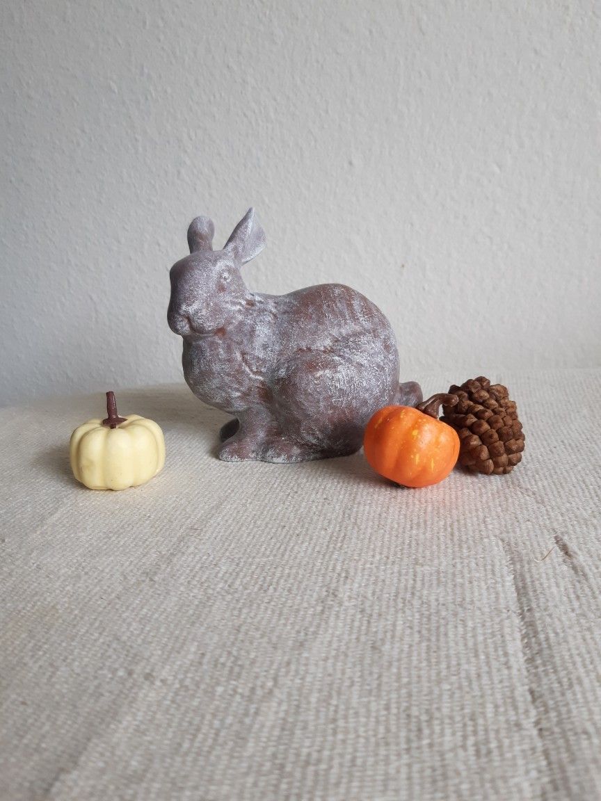 Adorable Little Fall Winter Ceramic Bunny