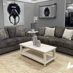 Soletren Ash Sofa and Loveseat Living Room Set 