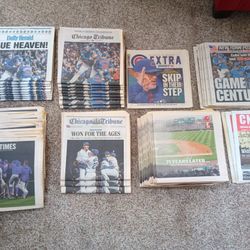 Chicago Cubs Fans World Series Collection 111 Newspapers Total  $200 Takes entire 111 piece collection one lot..Or Purchase $20 each your choice.  See