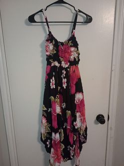 Floral Midi Dress with Spaghetti Straps
