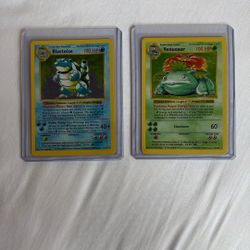 Pokemon Cards Shadowless Blastoise & Venusaur 