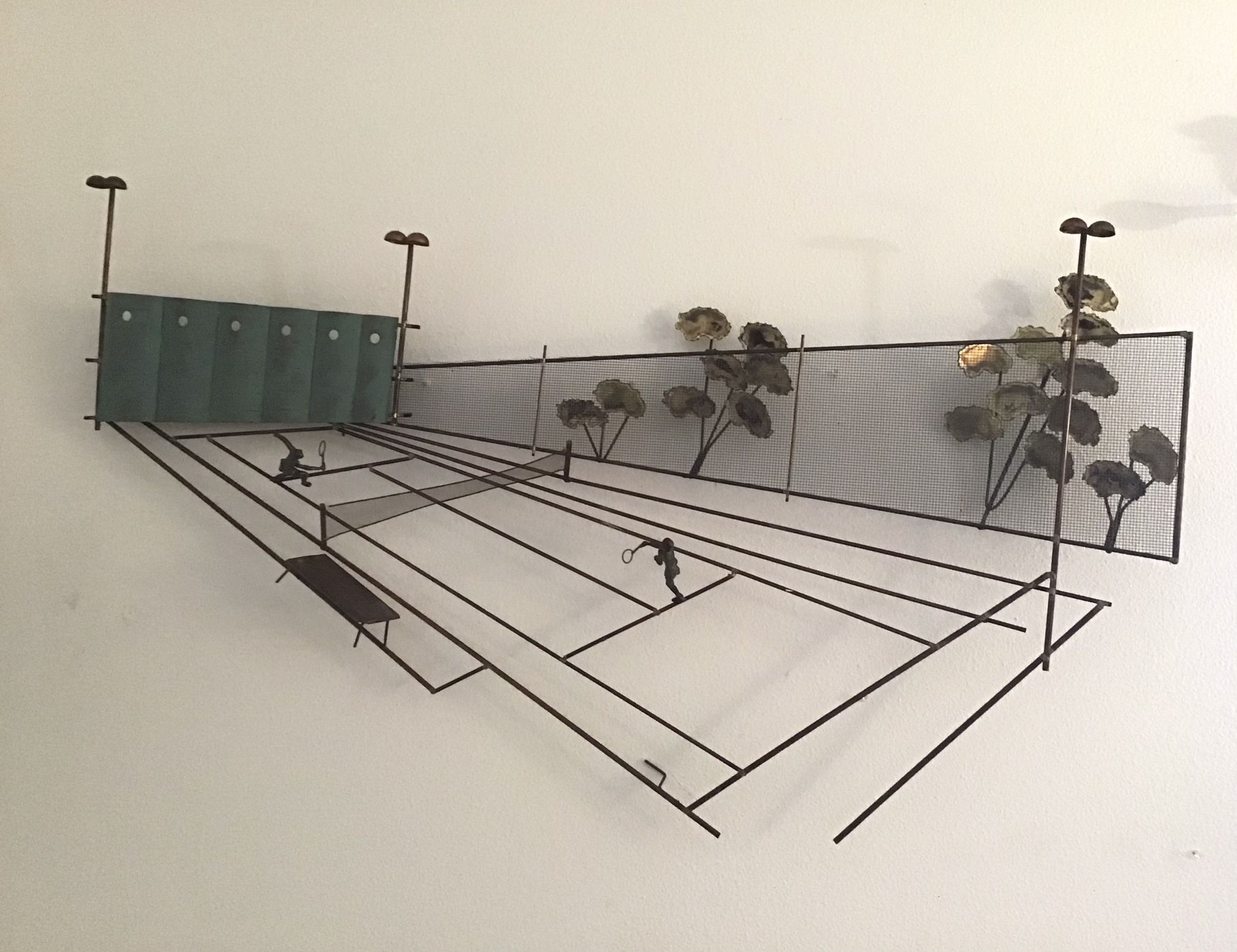 Vintage c Jere Tennis Players Court Wall Sculpture 