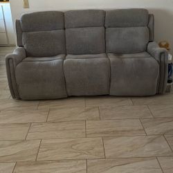 Reclining Gray Sofa 80” Long 