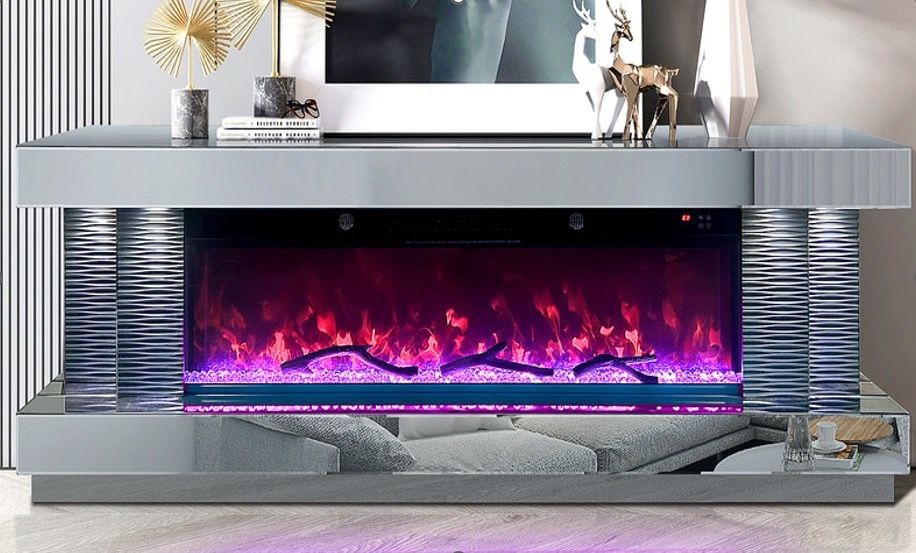 TV STAND W FIREPLACE 
