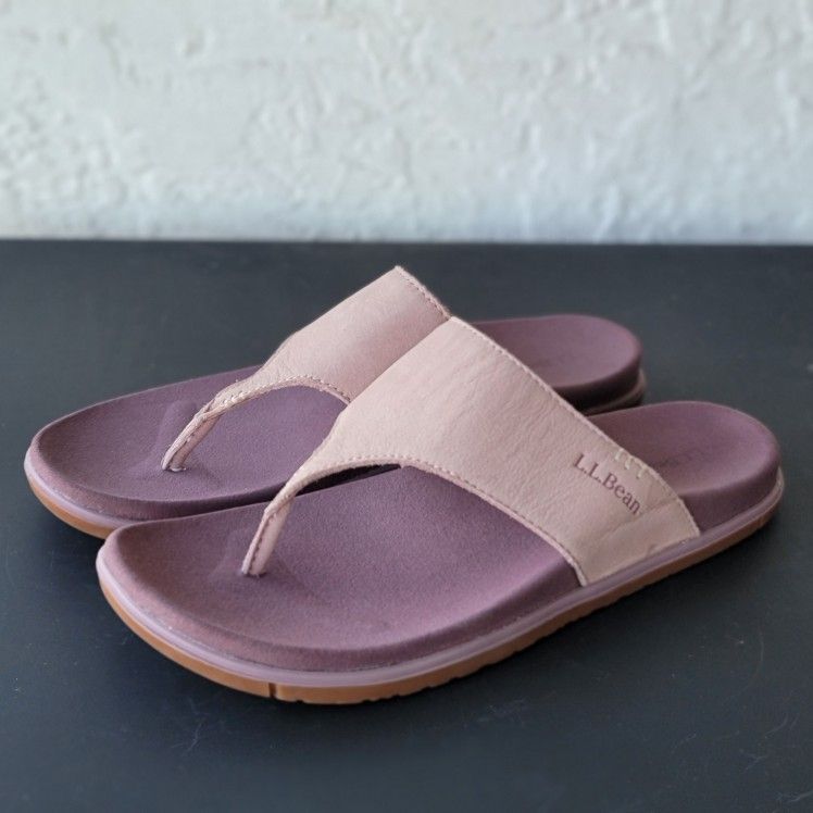 L.L. Bean Womens Go Anywhere Strap Sandals Size 9 Pink Slip On Open Toe