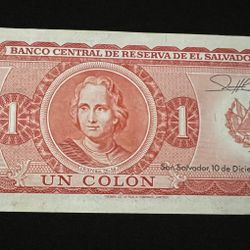 Billete De El Salvador 🇸🇻 Un Colon De 1980