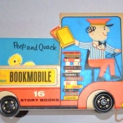 RARE 1966 Golden Book Bookmobile Pull Toy