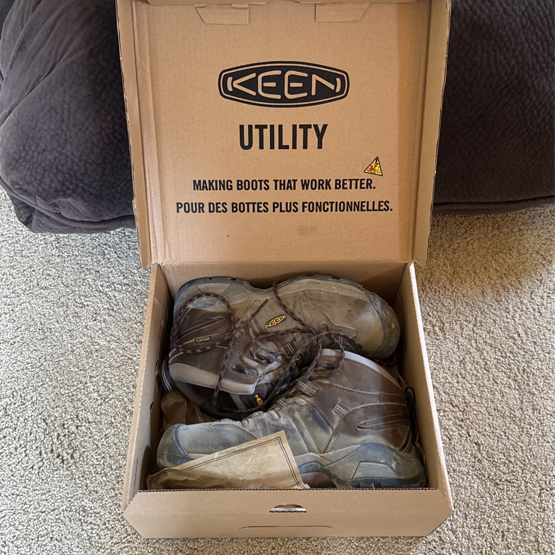 Keen Detroit XT Mid-Top Utility Work Boots, Size 9, D Width