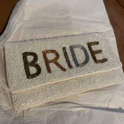 Beaded Bride Clutch Purse With Shoulder Strap NWT