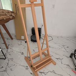 Falling in Art Large H-Frame Studio Easel, Solid Beechwood Easel Stand for Painting, Artist Canvas Easel Stand for Display, Holding Canvases up to 78 