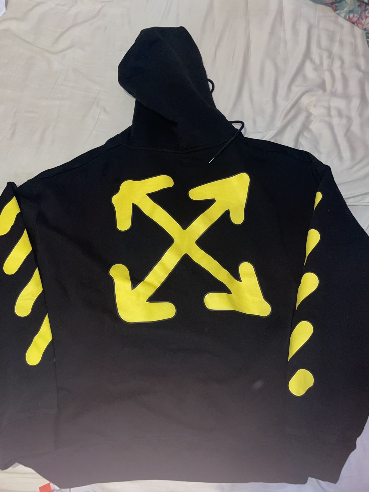 Brand New Yellow/black Off White Hoodie Size Xl