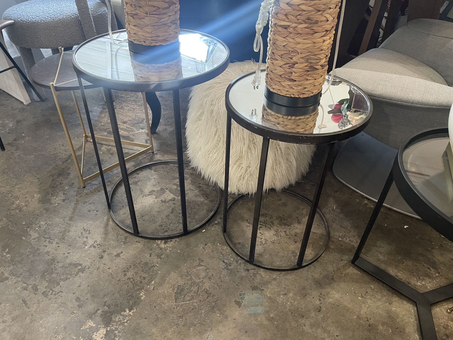 Mirrored Top Side Table